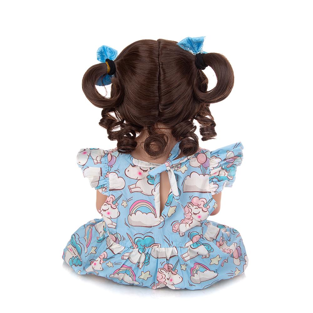 Boneca Bebê Reborn Fofa 55cm Corpo Siliconado Cabelo de Cachos