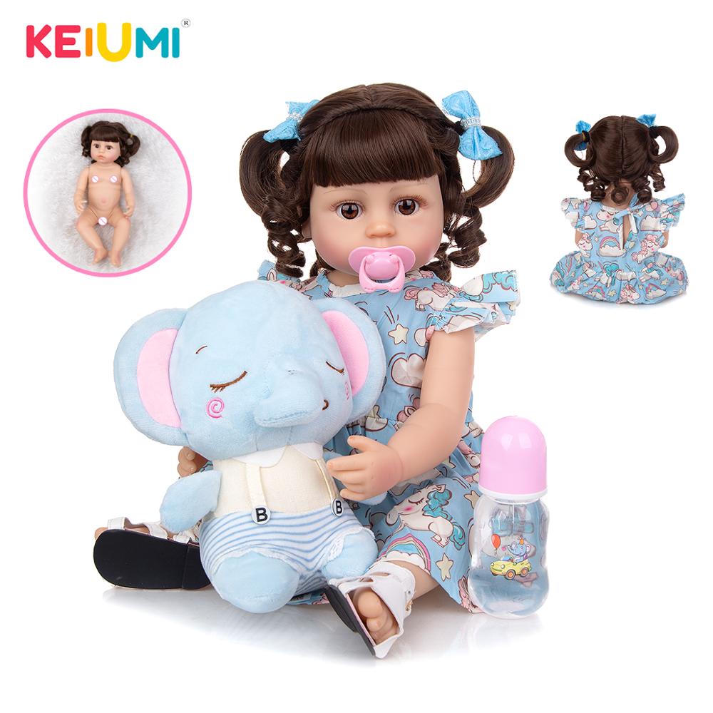 Boneca Bebê Reborn Fofa 55cm Corpo Siliconado Cabelo de Cachos