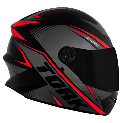 Capacete Moto R8 Pro Tork Fechado 58 Preto/Vermelho Viseira Fumê - Viseira com espessura de 2mm