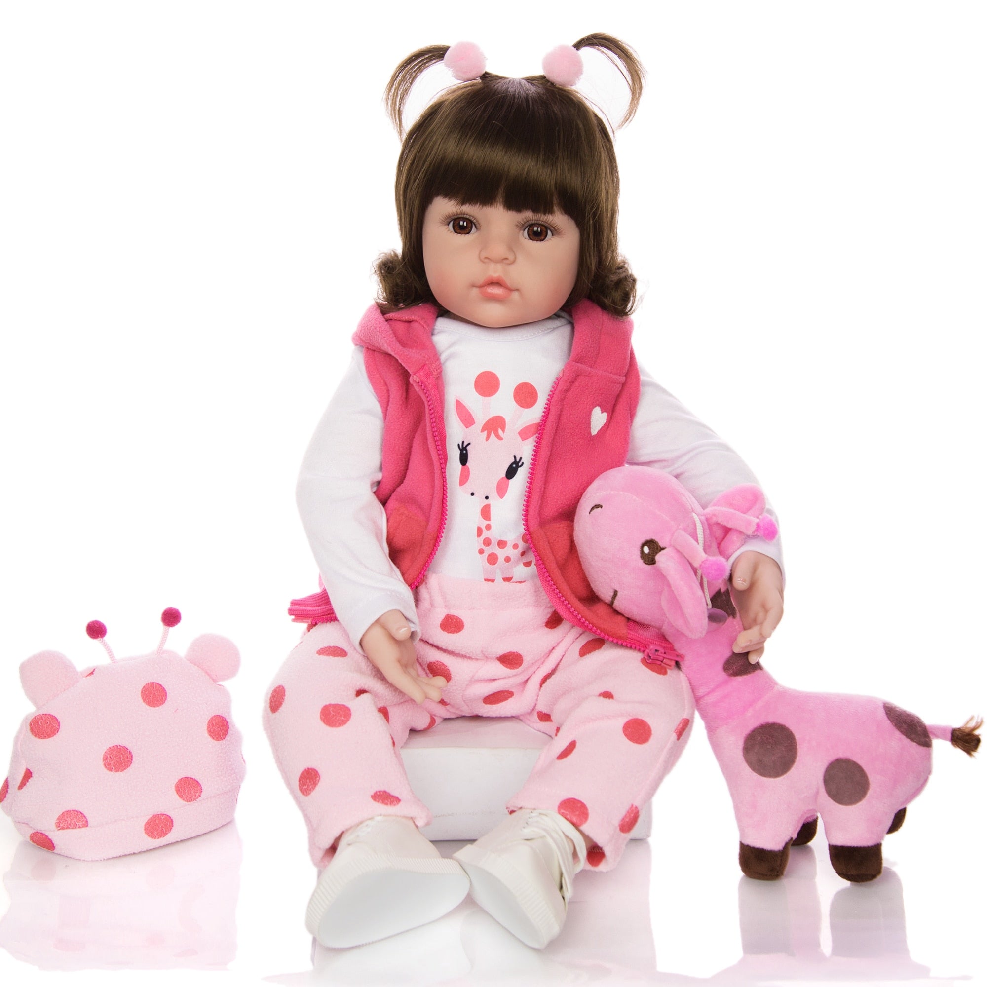 Bebê Reborn 48cm Girafinha - Corpo de Silicone