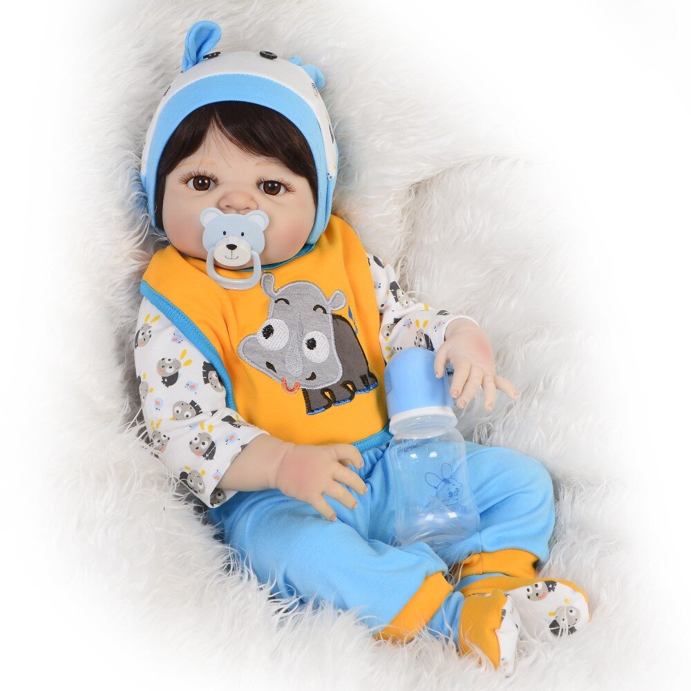 Bebê Reborn Menino 57 cm Lindo Realista Corpo Silicone pode dá Banho