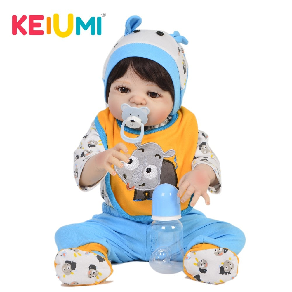 Bebê Reborn Menino 57 cm Lindo Realista Corpo Silicone pode dá Banho